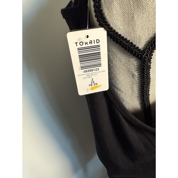 Torrid Black One Shoulder Ribbed Tank New Sz 2 X - Picture 5 of 9